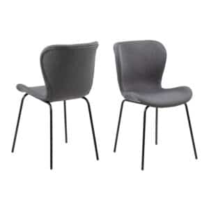 2 x Bali eetkamerstoel grijs.