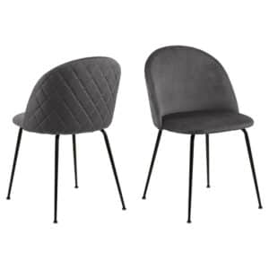 2 x Lorry eetkamerstoel grijs.