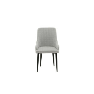 2 x Plaza eetkamerstoel lichtgrijs, zwart.