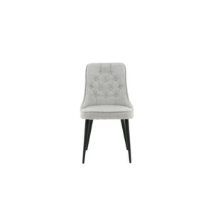 2 x VelvetDeluxe eetkamerstoel lichtgrijs, zwart.