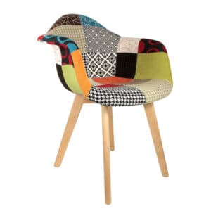 4goodz Lund 2 stuks Patchwork Eetkamerstoelen Armleuning - Multicolor