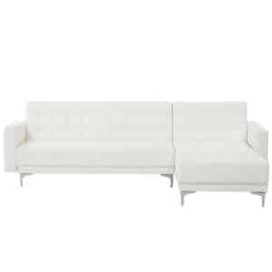 Beliani ABERDEEN - Hoekbank-wit-Kunstleer