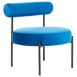 Beliani ALPHA - Fauteuil-Blauw-Fluweel