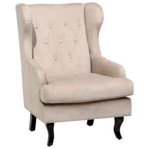 Beliani ALTA - Fauteuil-Beige-Fluweel
