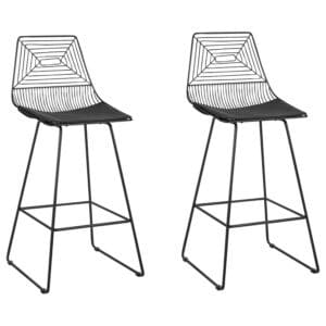 Beliani BISBEE - Eetkamerstoel-Zwart-Staal