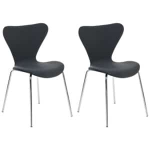 Beliani BOONVILLE - Eetkamerstoel-Zwart-Fluweel