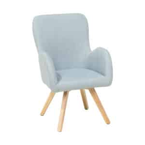 Beliani Bjarn Fauteuil Blauw Stof, Stof, Hout 60x55x90