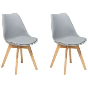 Beliani DAKOTA - Eetkamerstoel-Grijs-Synthetisch materiaal