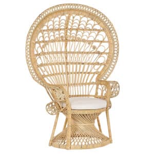 Beliani EMMANUELLE - Fauteuil-Beige-Rotan