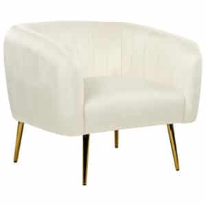 Beliani LACONIA - Fauteuil-Beige-Fluweel