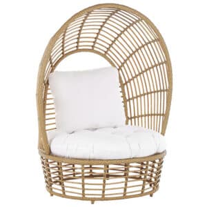 Beliani LIDO - Fauteuil-Beige-Rotan