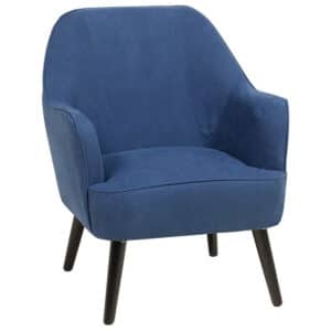 Beliani Loken Fauteuil Blauw Stof, Stof, Hout 66x73x83
