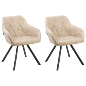 Beliani MONEE - Eetkamerstoel-Beige-Polyester