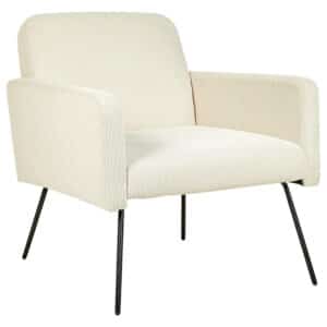 Beliani NARKEN - Fauteuil-Beige-Corduroy