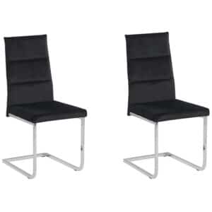 Beliani ROCKFORD - Eetkamerstoel-Zwart-Fluweel