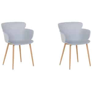 Beliani SUMKLEY - Eetkamerstoel-Grijs-Synthetisch materiaal