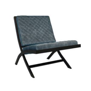Bronx71 Design fauteuil Madrid velvet blauw.