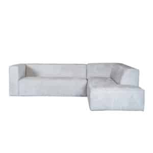 Bronx71 Hoekbank Memphis wit stof chenille rechts