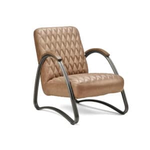 Bronx71 Industriële fauteuil Ivy eco-leer beige.