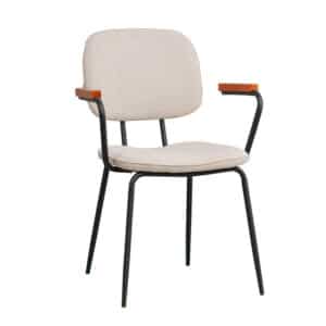 Bronx71 Scandinavische eetkamerstoel Oskar beige gerecyclede stof.