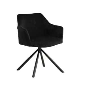 Bronx71 Velvet eetkamerstoel Furtado draaibaar zwart.