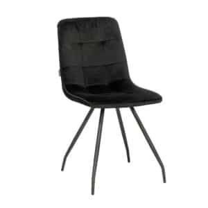 Bronx71 Velvet eetkamerstoel Lisa zwart.