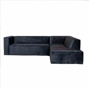 Bronx71 Velvet hoekbank Memphis antraciet rechts.