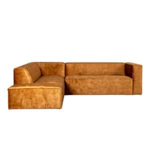 Bronx71 Velvet hoekbank Memphis okergeel links.