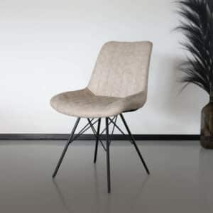 Eetkamerstoel Chesro beige eetstoel industrieel