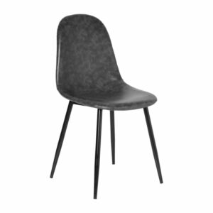 Eetkamerstoel Ivy - kunstleer zwart - 53x44x88 cm