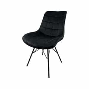 Eetkamerstoel Lux zwart velvet eetstoel industrieel
