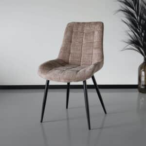 Eetkamerstoel Lynn beige teddy velvet eetstoel