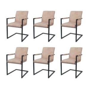Eetkamerstoel Set van 6 beige Kuge design