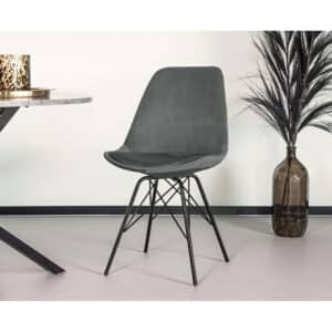Eetkamerstoel Viga grijs velvet (voorbestelling)