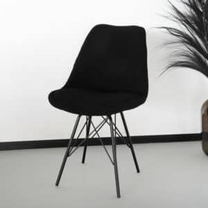 Eetkamerstoel Viga zwart teddy eetstoel