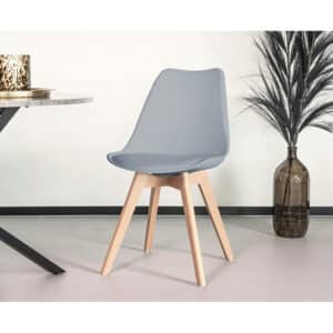 Eetkamerstoel grijs met zitvulling Kuipstoel