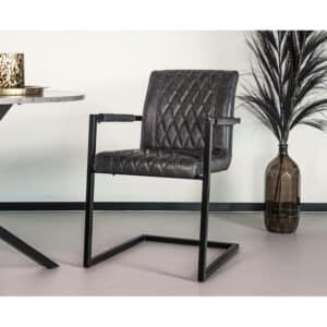 Eetkamerstoel met armleuning Antraciet Joey Kuge Design