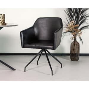 Eetkamerstoel met armleuning Feldi zwart