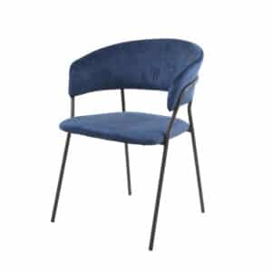 Eetkamerstoel met armleuning Ole velvet blauw
