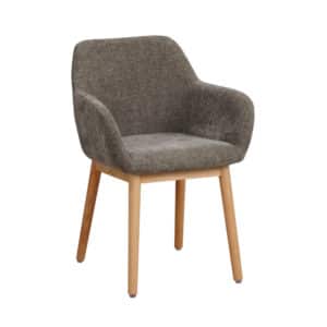 Eetkamerstoel met armleuning Sofia chenille taupe