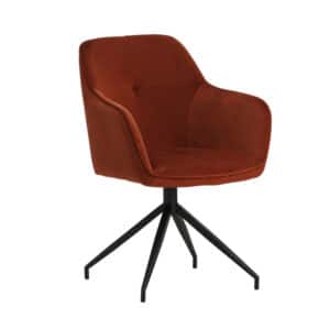 Eetkamerstoel met armleuning Steffie velvet koper