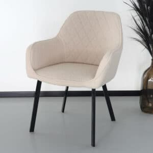 Eetkamerstoel met armleuning Yurgan teddy beige eetstoel