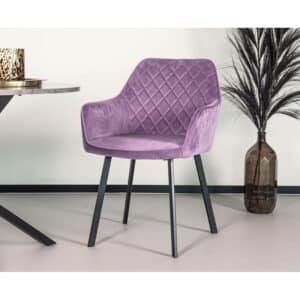 Eetkamerstoel met armleuning Yurgan velvet paars