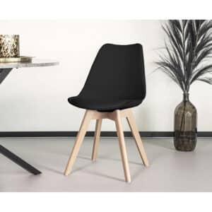 Eetkamerstoel zwart met zitvulling Kuipstoel
