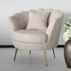 Fauteuil zitbank 1 persoons stoel Belle teddy beige