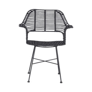 Giga Meubel Eetkamerstoel Rotan - Zwart - Stoel Badung