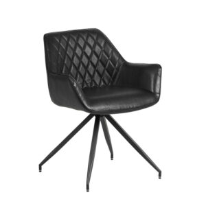 Industriële eetkamerstoel Gian zwart