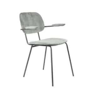 Light&living Eetkamerstoel 58x58x82 cm EMMA velvet grijs-donker grijs