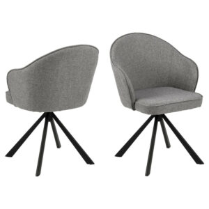 Mita eetkamerstoel met draaifunctie grijs, zwart.