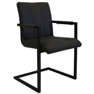 Set van 2 eetkamerstoelen industrieel Jackson antraciet